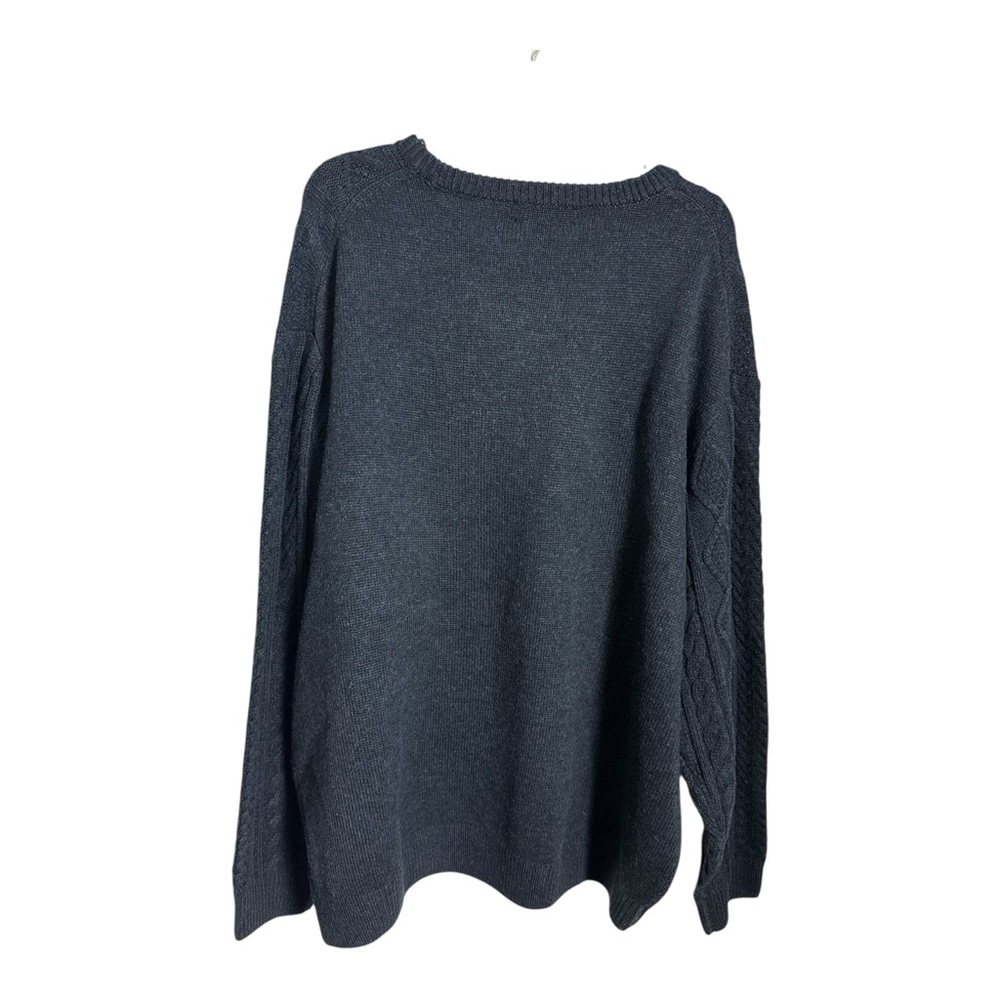 NWT Roundtree & Yorke 3X 3XB Navy Wool Blend Fisherman Style Cable knit Sweater - Picture 3 of 10